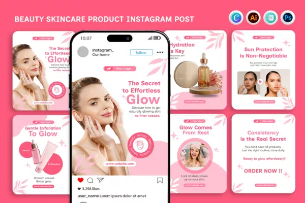 Skin Care Canva Templates Pack